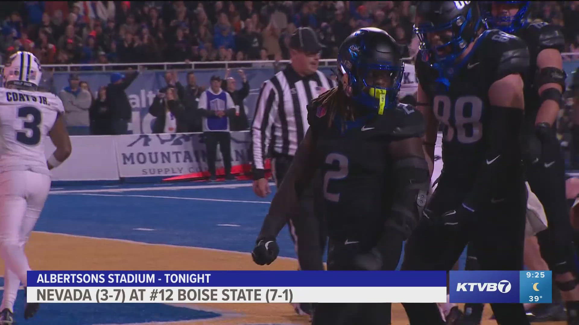 No. 12 Boise State muscled its way to a 28-21 win over upset-minded Nevada on Saturday night to stay perfect in Mountain West play.