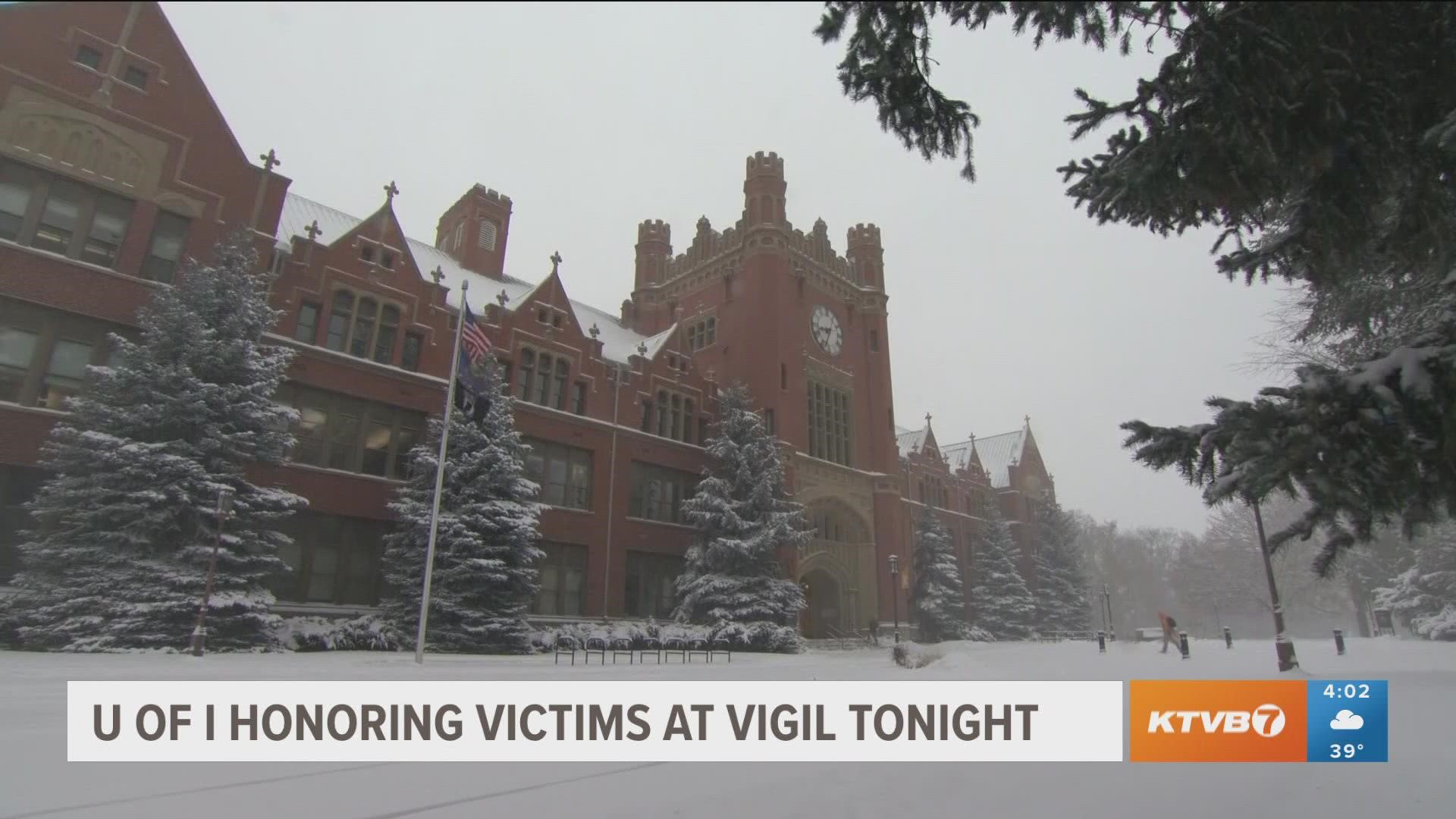 The candlelight vigil will be held at the University of Idaho in Moscow on Wednesday, Nov. 30 at 5 p.m. PT/6 p.m. MT.