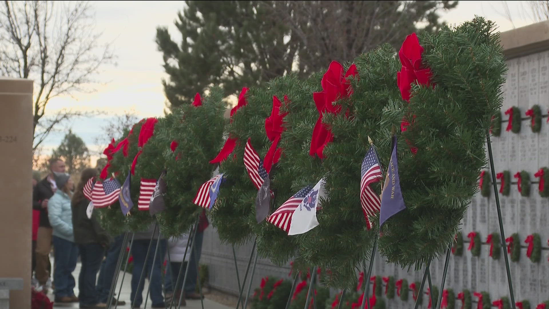 Saturday, a ceremony was held at Idaho State Veterans Cemetery for fallen and surviving veterans. The wreaths will remain until January 18th for the holidays.