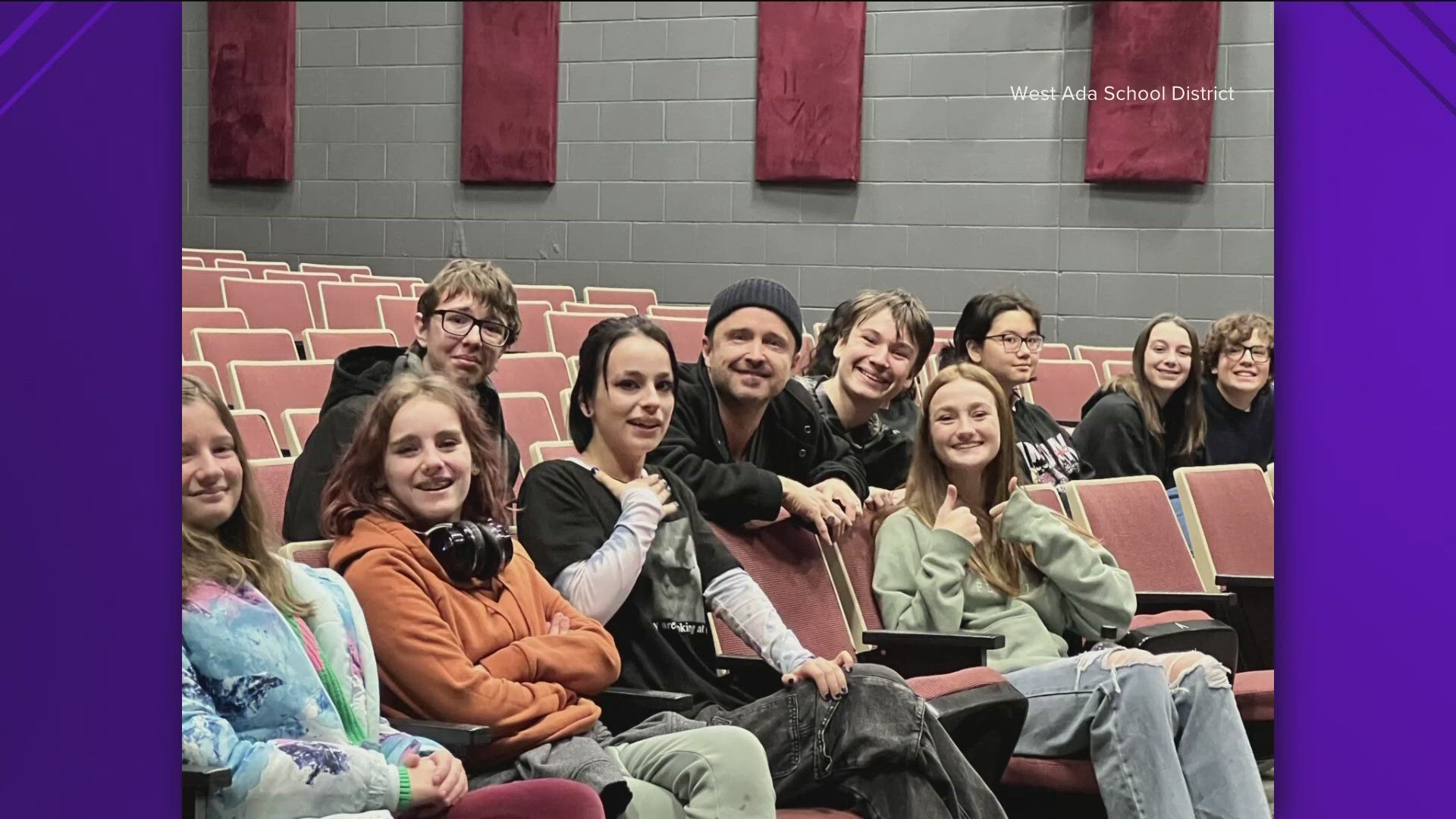 Idaho native Arron Paul graduated from Centennial High School in 1998. On Tuesday, he returned and met with students studying acting.