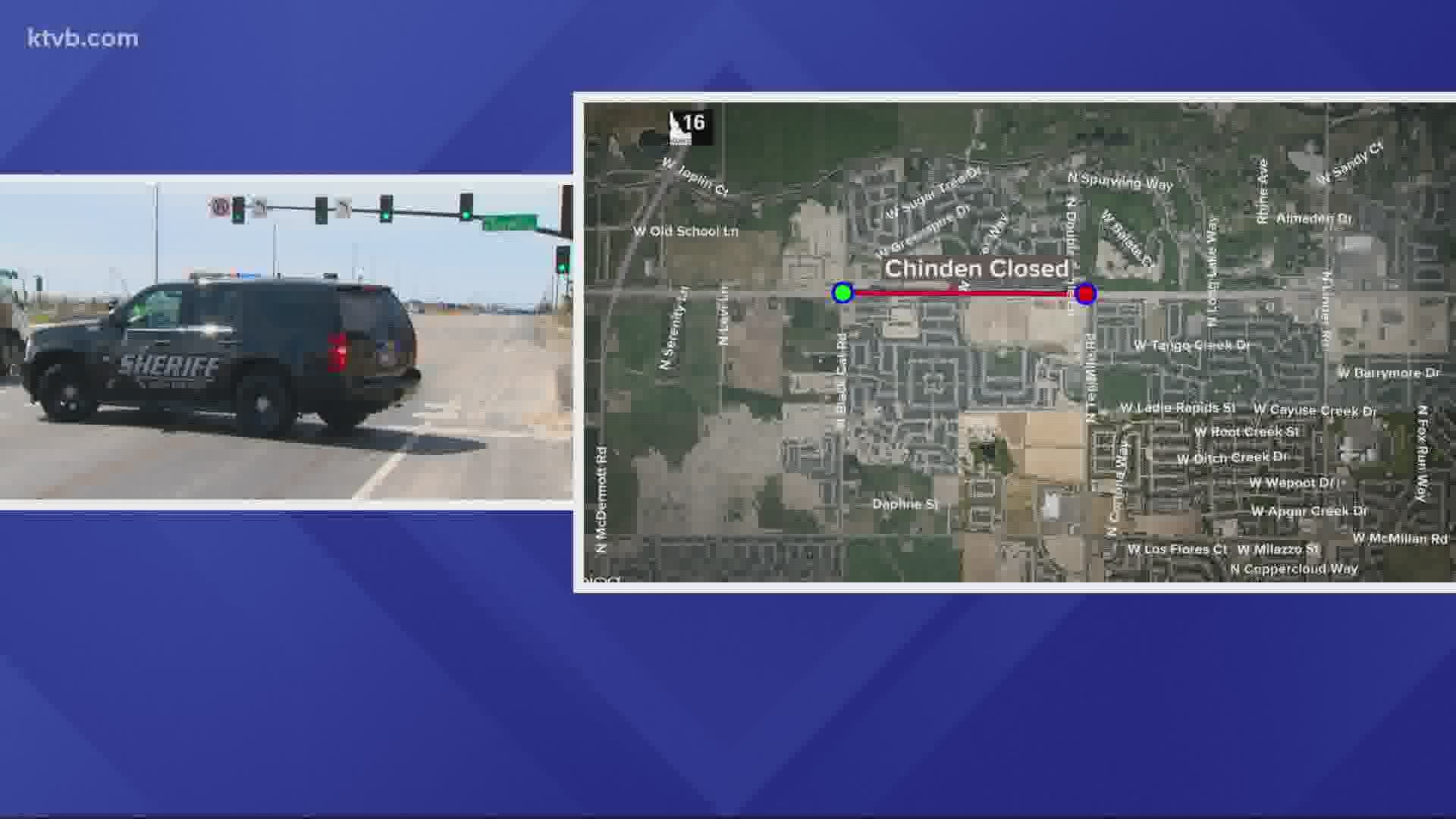Multiple law enforcement agencies responded to the scene of an armed man in a vehicle on Chinden Boulevard in Meridian Wednesday afternoon.