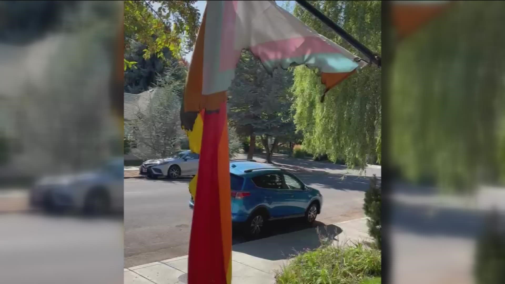 "A neighbor down the way had a progress flag stolen. It feels like it's escalating. The burning of the flag feels like it's pushing it forward into a scary moment."