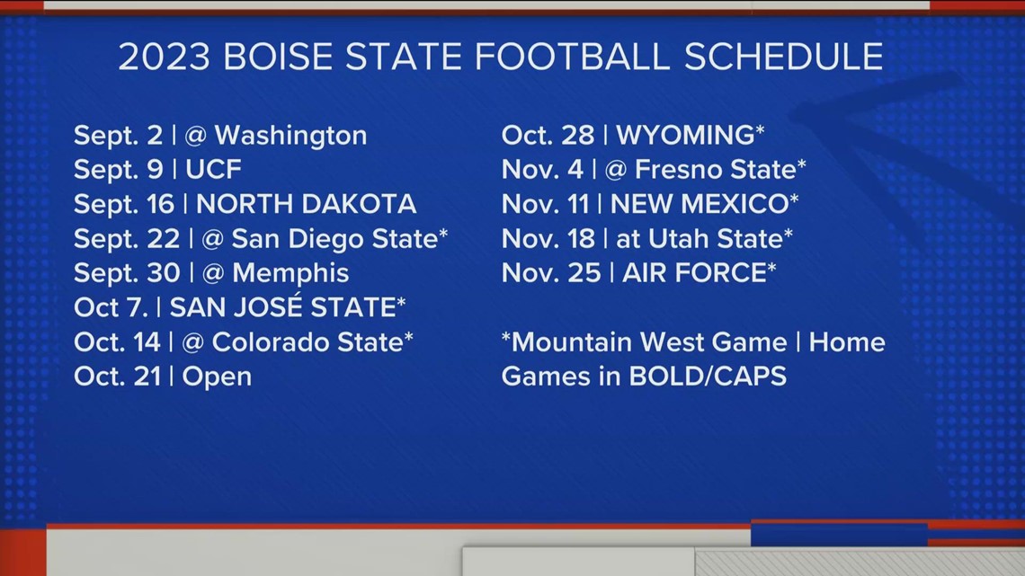 Mountain West unveils Boise State's 2023 football schedule