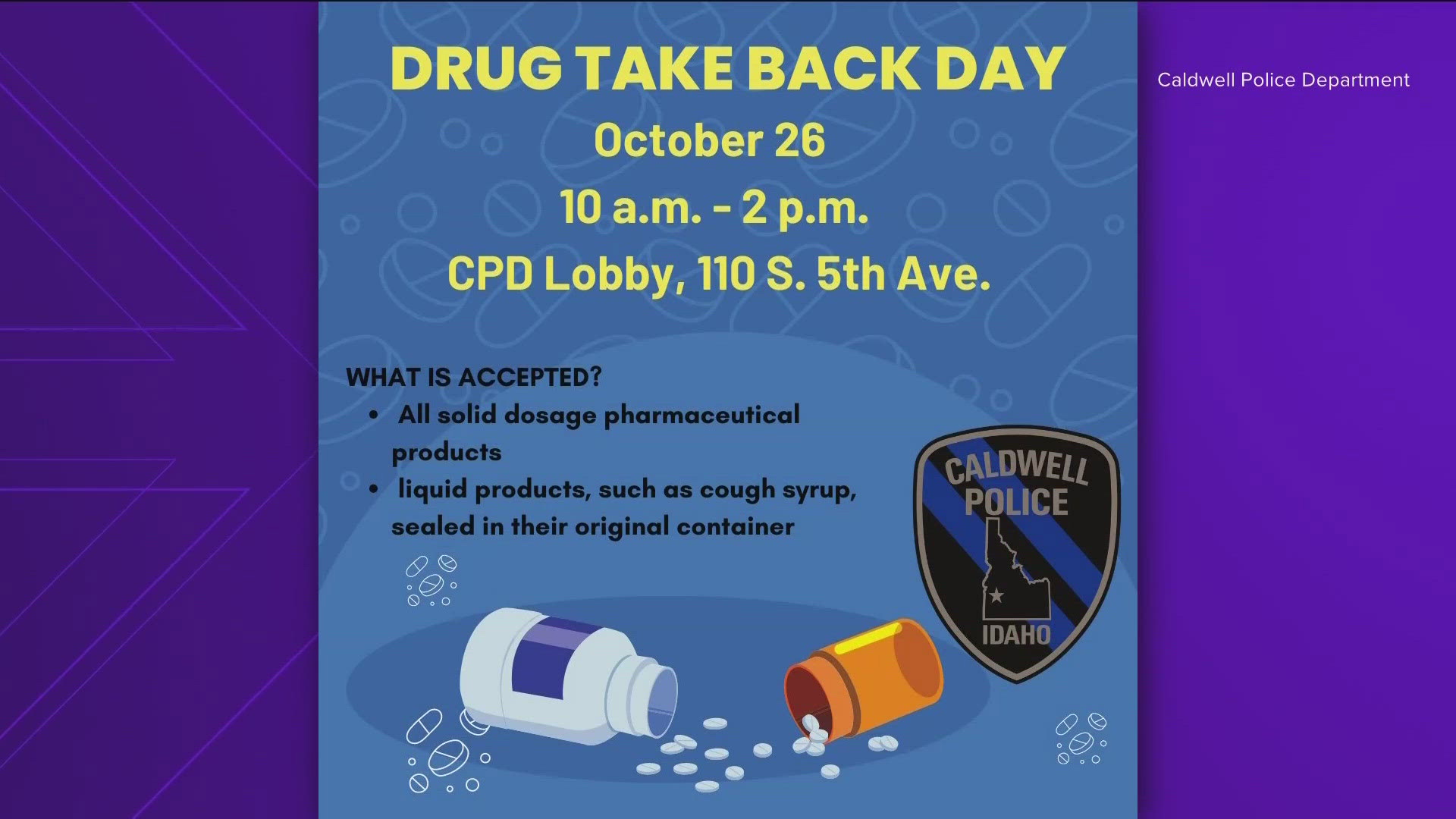 Saturday is National Prescription Drug Take Back Day - an event where local agencies safely dispose of expired, unused and unwanted prescription drugs.