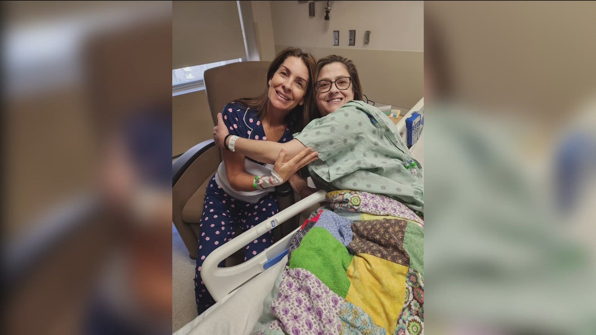 Melinda Nelson had a rare, complicated five-organ transplant ten years ago. Last year, she needed a kidney transplant. Her sister donated. 