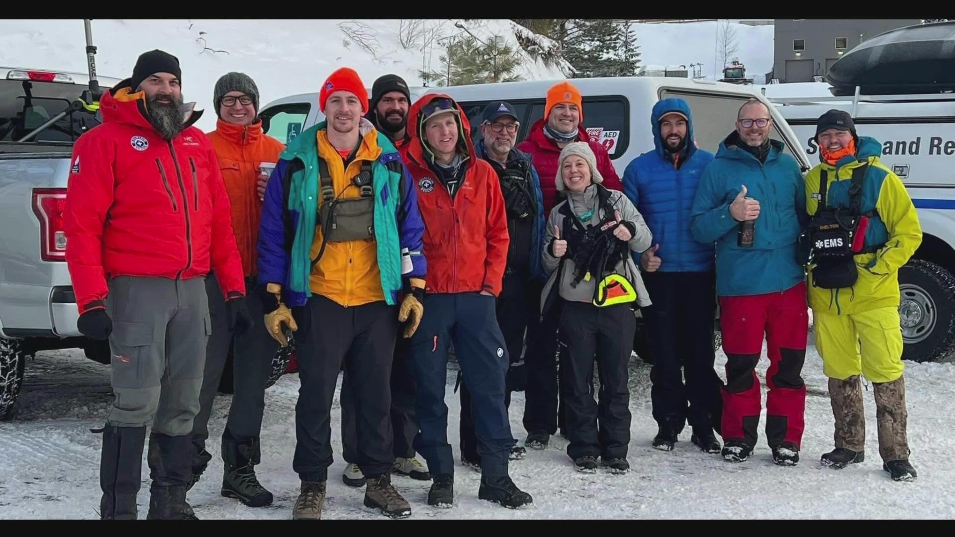 Several Idaho search crews located the man Tuesday morning after he lost both his skis in a small avalanche on the back side of Bogus Basin Monday night.
