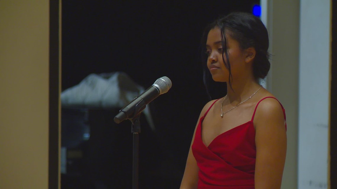 College of Idaho student Bezawit Kassaye recites 'I Have A Dream' poem