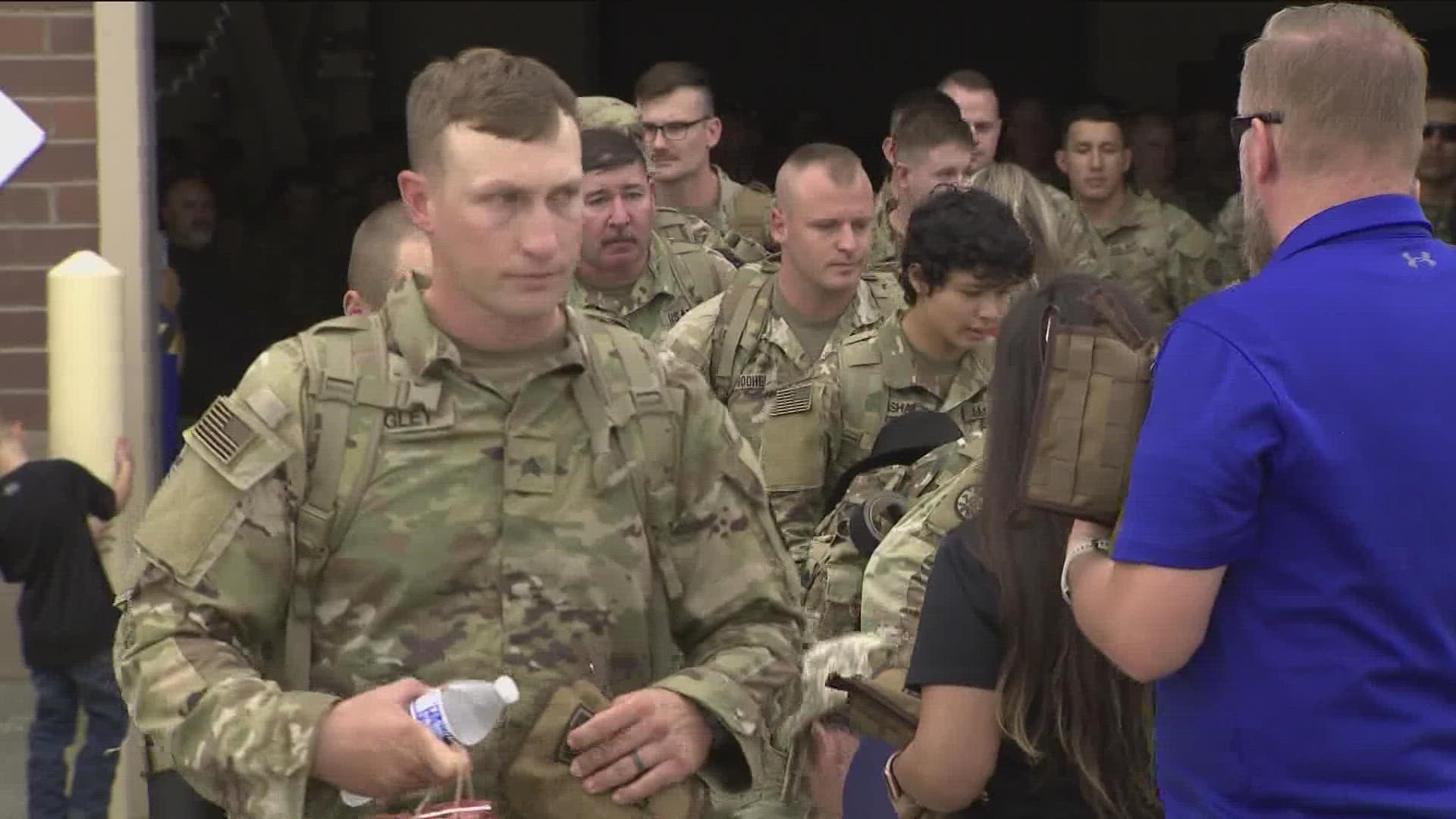 A sendoff for the members of the 116th Cavalry Brigade Combat Team is Wednesday morning in Boise.
