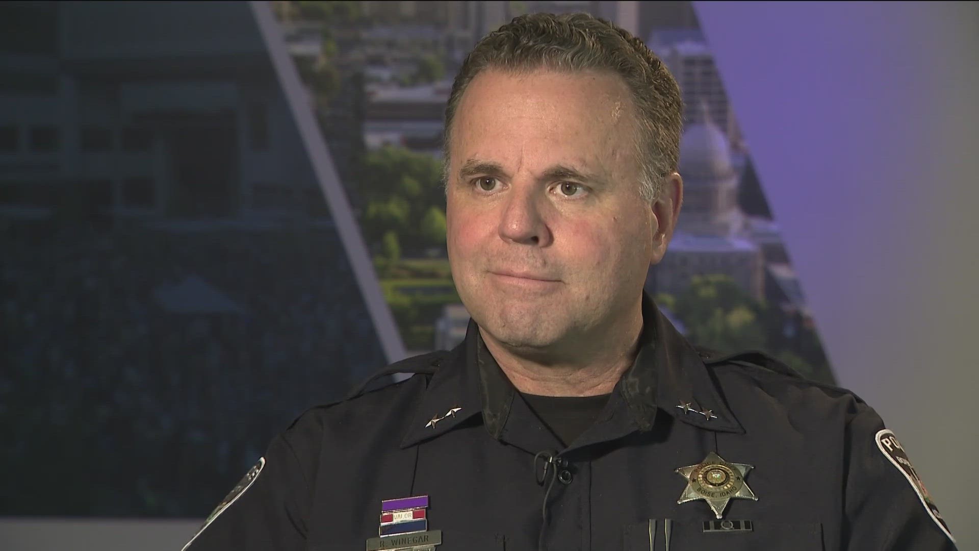 Current Boise Police Chief Ron Winegar discusses his new role following the former police chief's resignation last October at the request of Boise Mayor McLean.