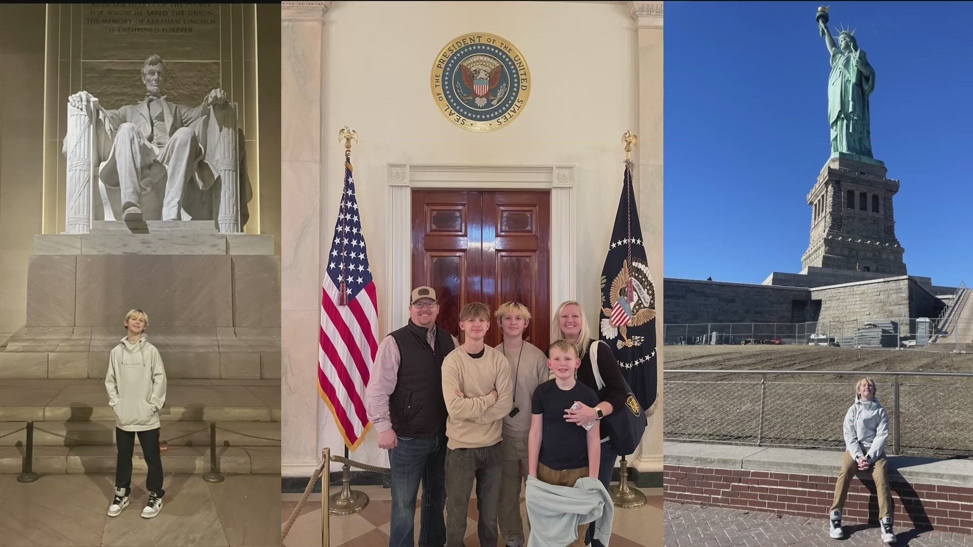 Parker Pannell, 13, has been slowly losing his sight since Christmas. The community rallied to send him to Washington DC and New York to see the sights.