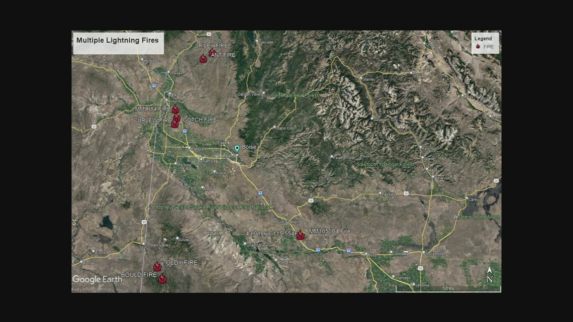 6 new fires started by lightening in Idaho