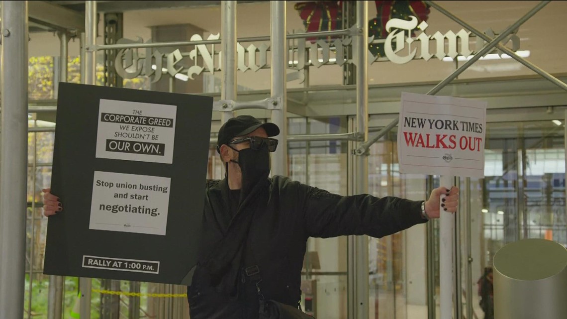 New York Times journalists on 24hour strike