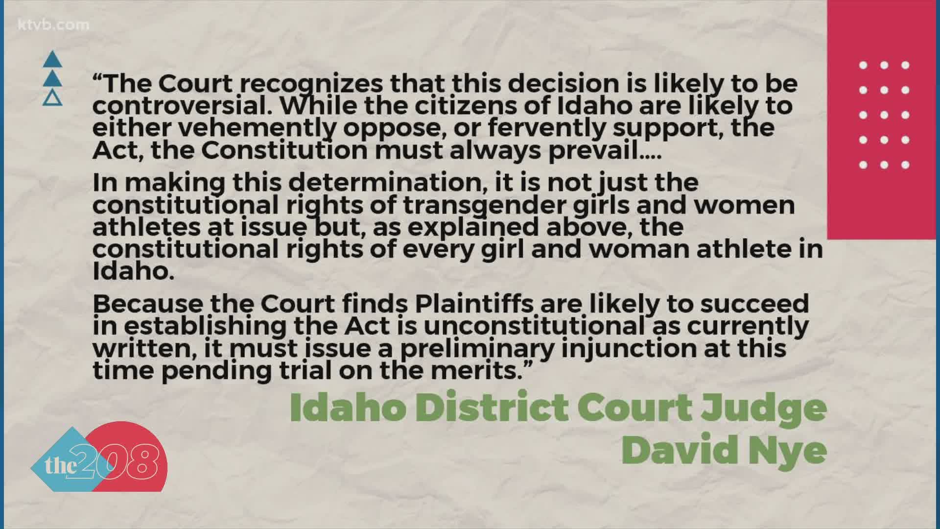 The judge ruled that the plaintiffs are likely to show that the bill is unconstitutional and the lawsuit must move forward to a trial.