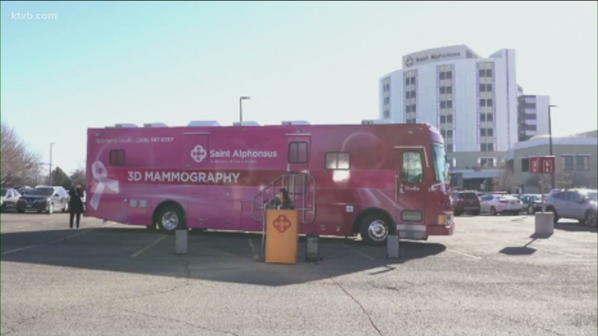 Saint Al's unveiled its new bright pink mobile mammogram bus at a ribbon-cutting ceremony on Monday.
