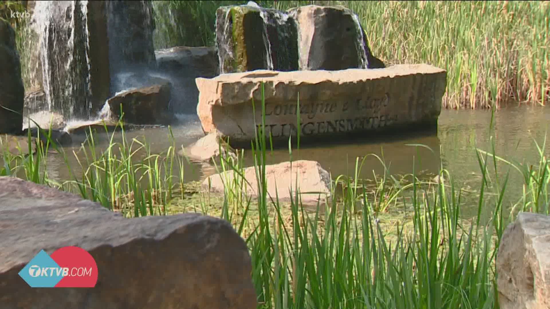 An engraved stone in Kathryn Albertson Park pays tribute to Lorayne and Lloyd Klingensmith. So who were they?