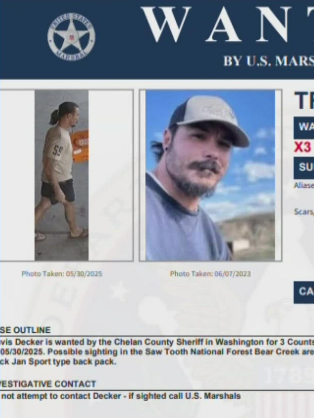 Decker manhunt focuses on Idaho's Sawtooth National Forest | ktvb.com