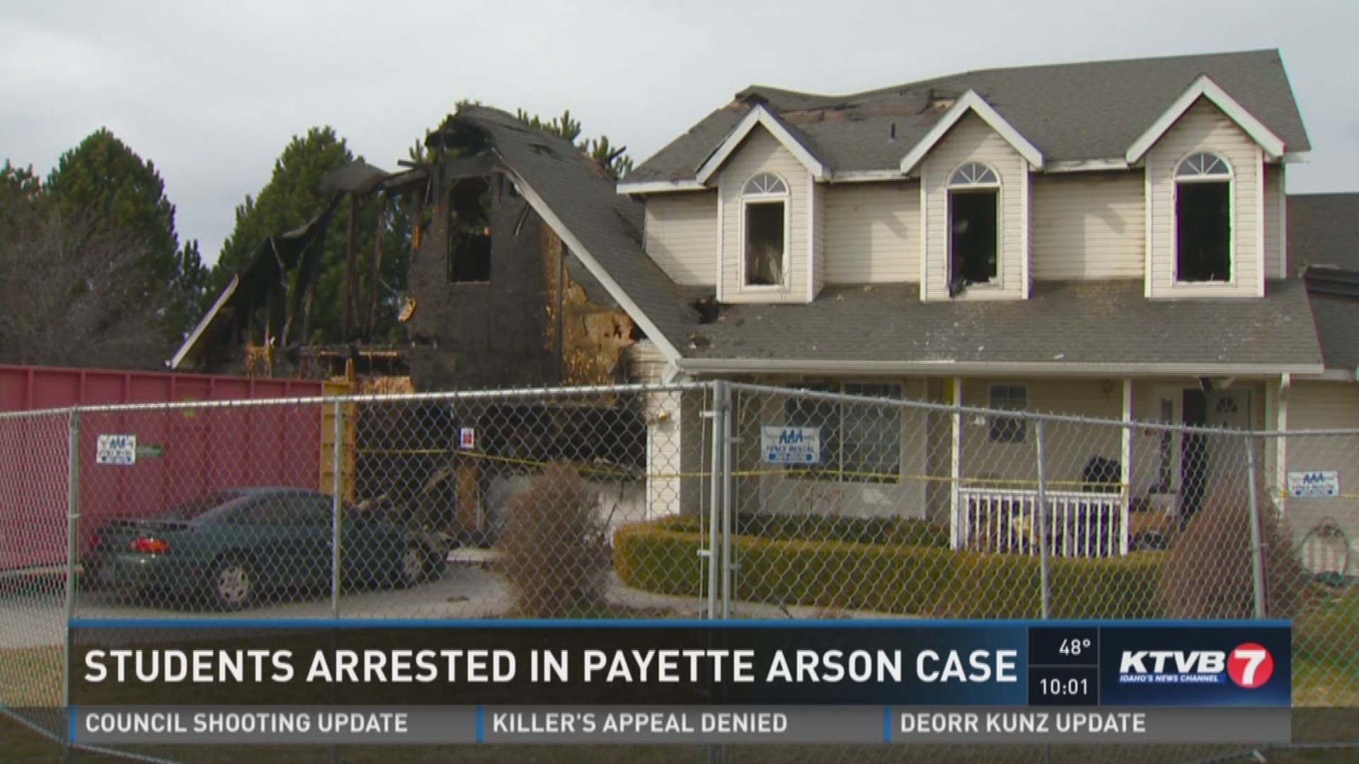 Students arrested in Payette arson case.