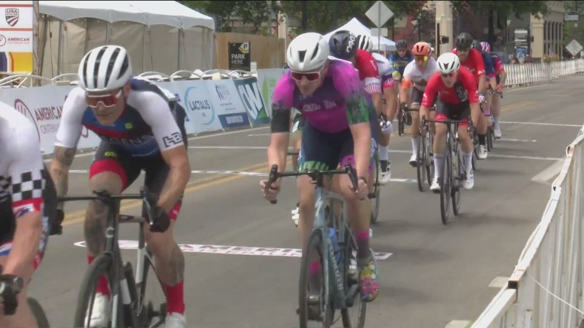 The annual event has racers gunning around a grid course in Downtown Boise. 