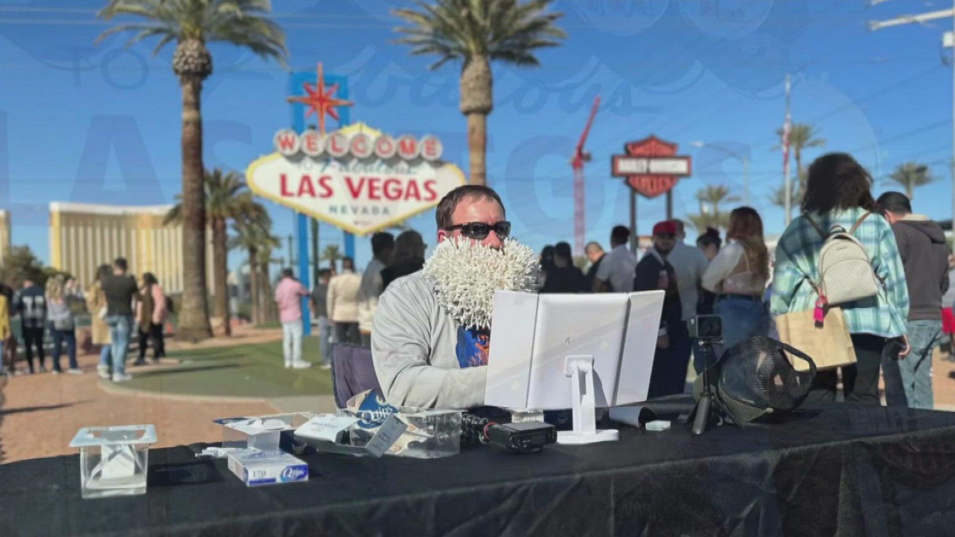 Man sets world record with beard, toothpicks