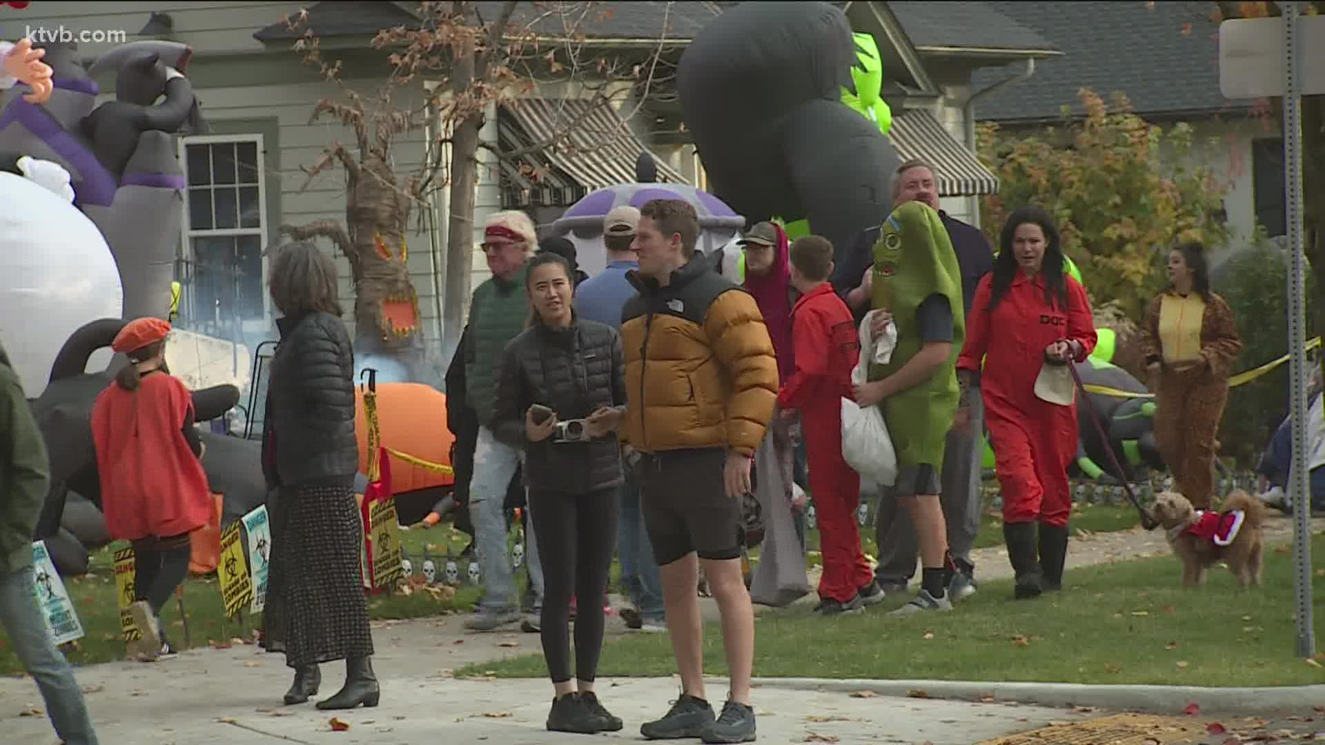 Despite the street remaining open for traffic, trick-or-treating was not canceled.