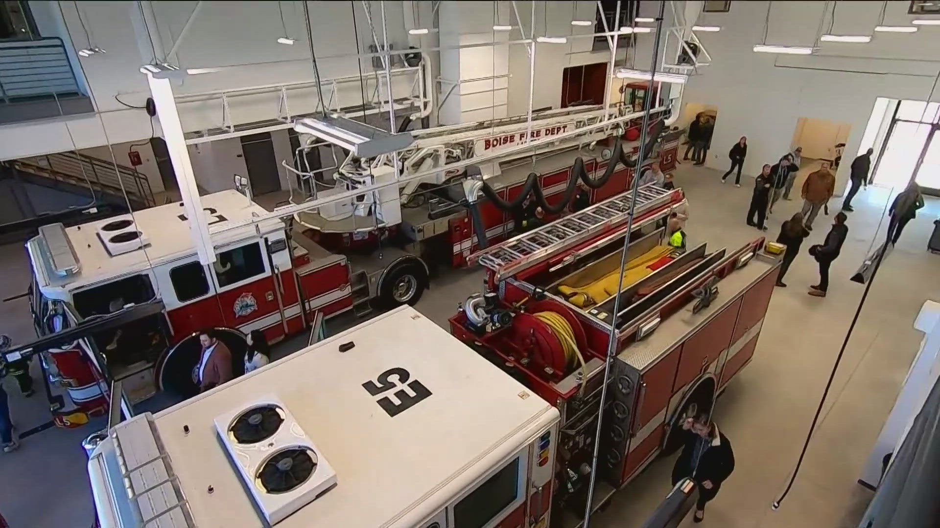 On Friday, Boise city officials and community members gathered to watch the traditional red fire hose uncoupling for the city's newest fire station.