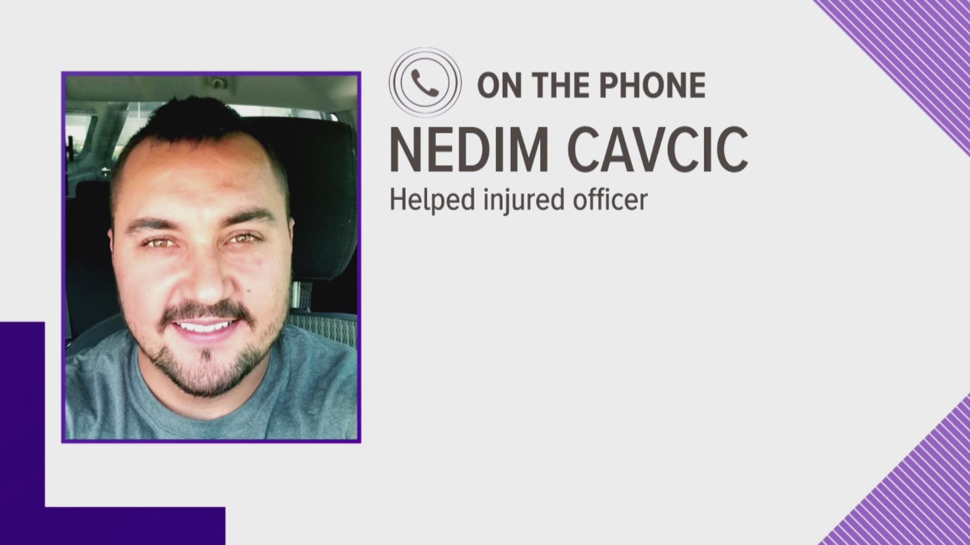 Full interview with Nedim Kavic who came to aid of Meridian Police officer who was shot Sunday.