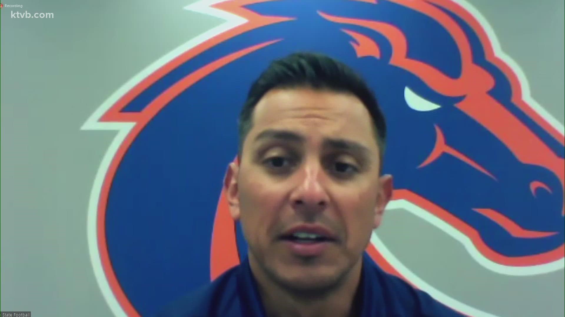 On Monday, Broncos head football coach Andy Avalos held a press conference on the Broncos' upcoming game against the BYU Cougars.