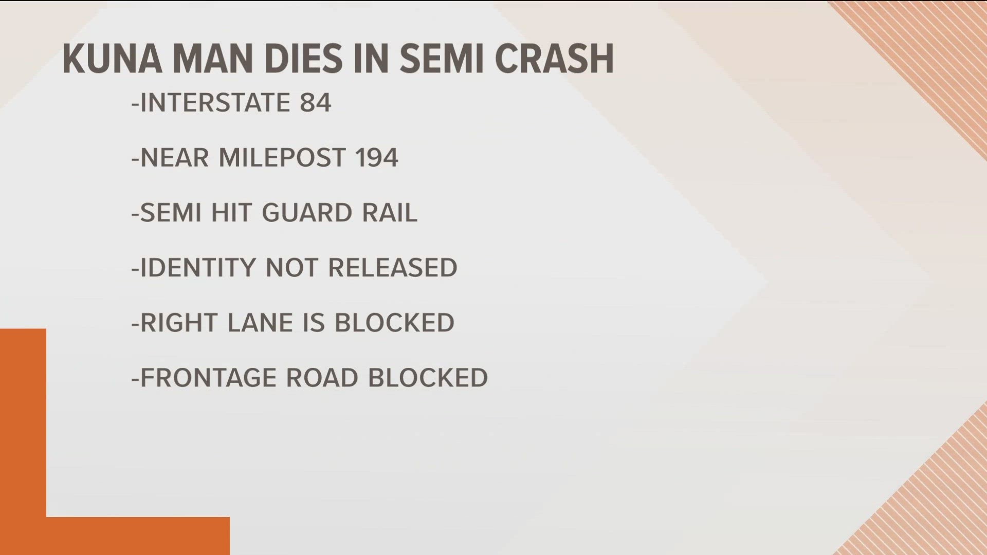 The semi hit the guardrail, overturned and came to rest on the other side of the interstate, ISP said in a news release.