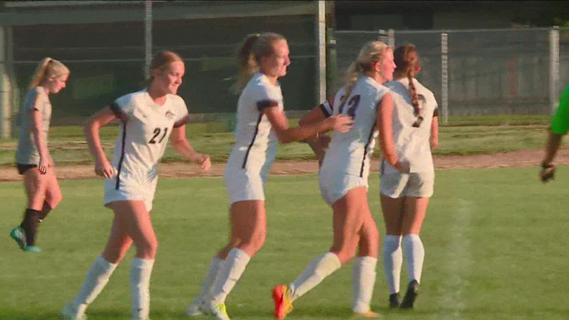 Timberline girls soccer moves to 2-0 on the season with Monday's 3-0 win at Capital. Ashlyn Sandow and Laken Gallagher led the charge for the Wolves.