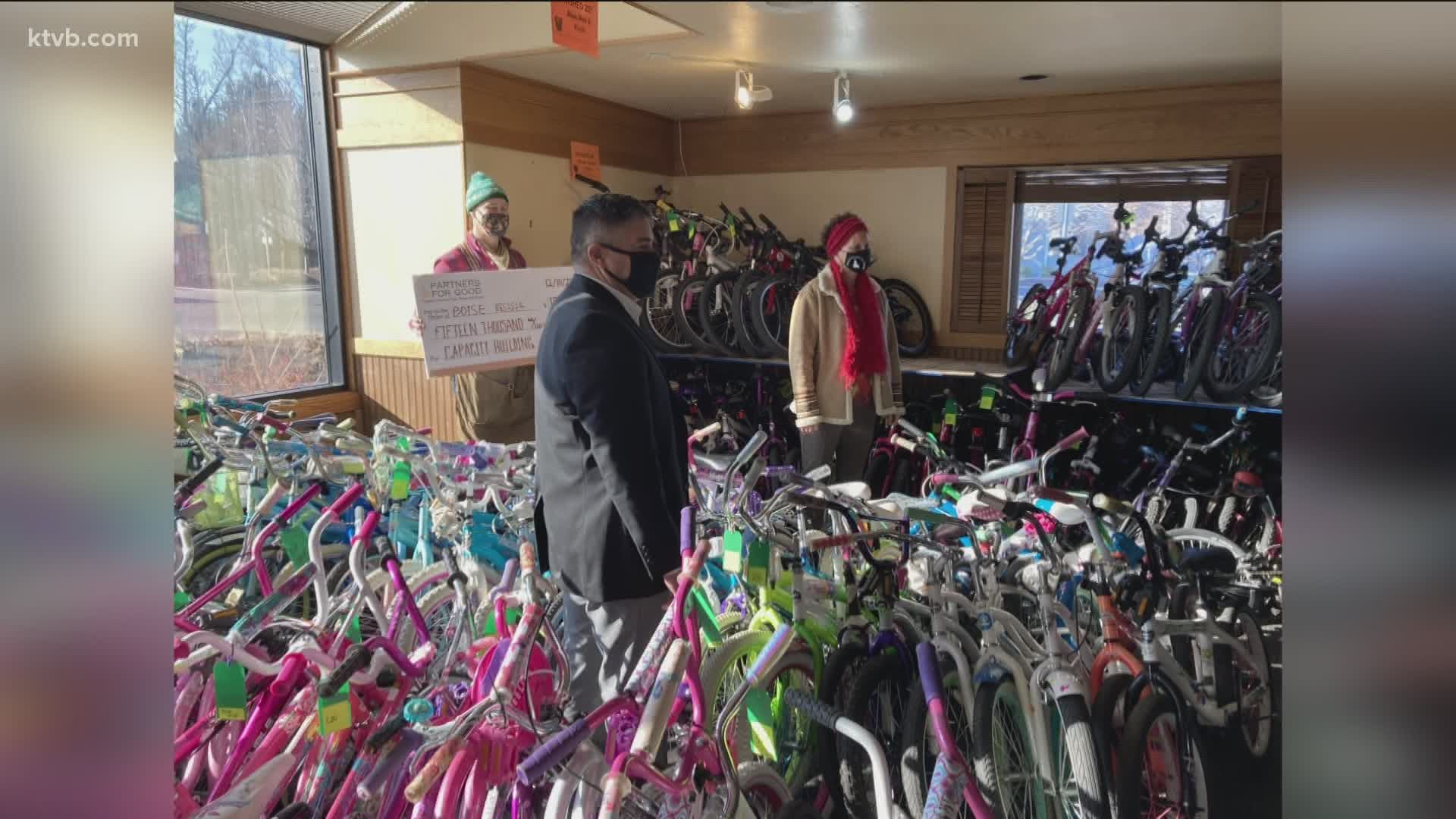 The Boise Bicycle Project received $15,000 on Thursday.