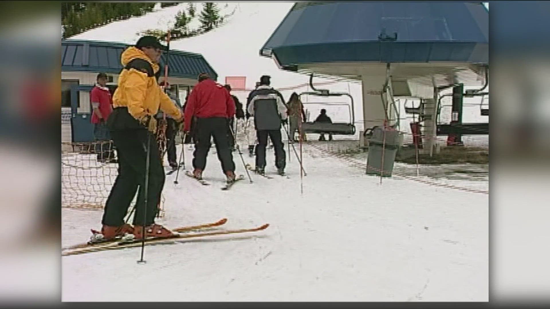 In 2002, skiers didn't let the potential threat of thunder dampen their spirits as they waited inside to weather the storm for one last run of the season.
