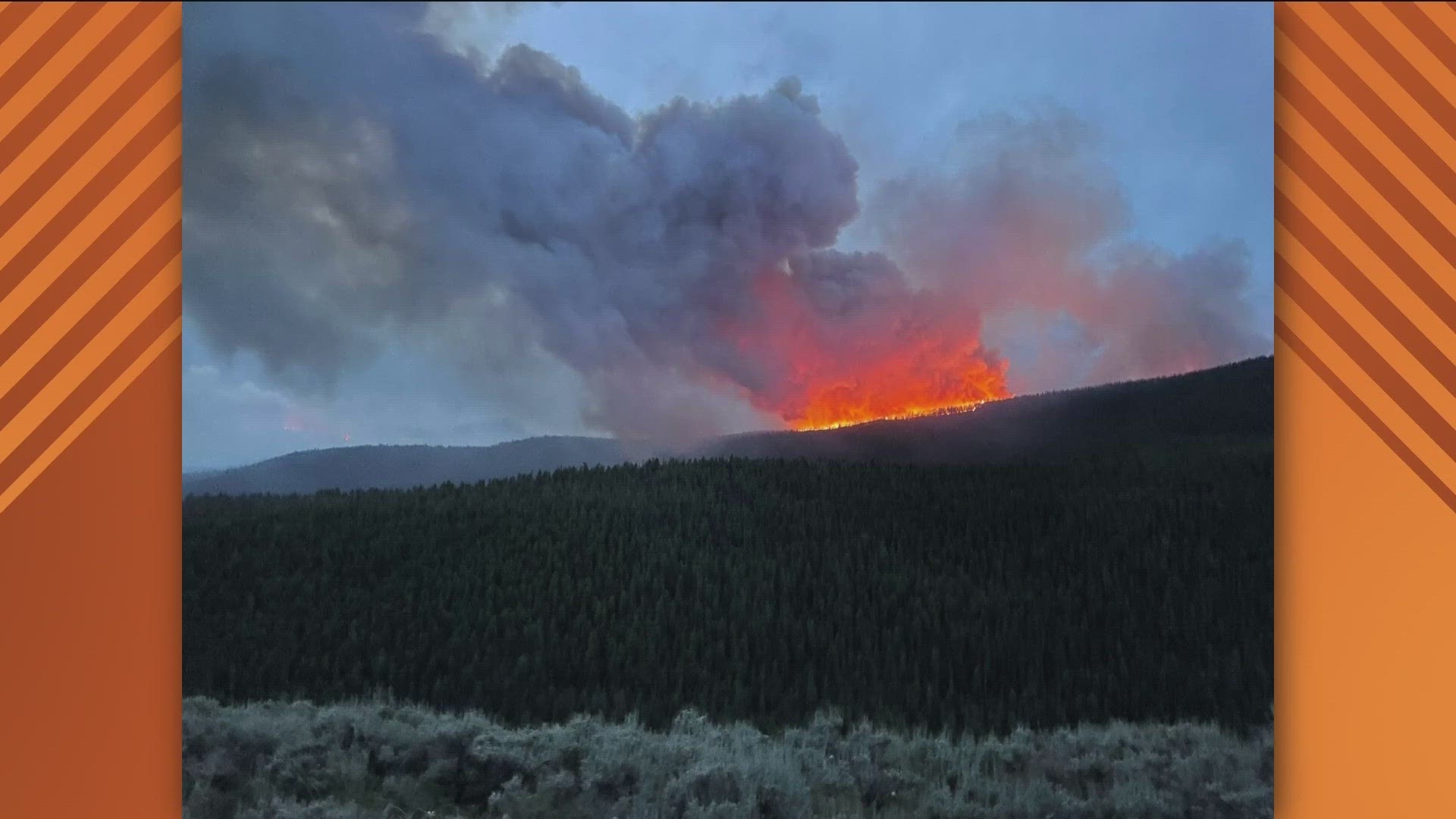 The fire was first spotted July 18 on the Salmon-Challis National Forest about 18 miles west of Leadore, Idaho.