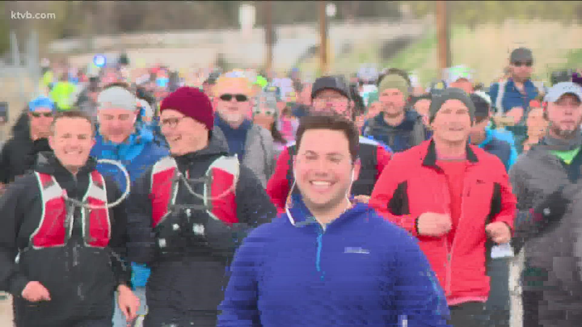 Billed as "one of the toughest races in the Northwest," the popular Race to Robie Creek half-marathon got underway in Boise Saturday amid chilly temperatures.