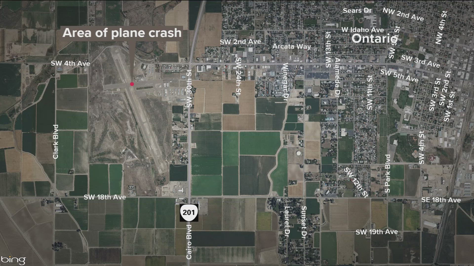 The Ontario Fire Department told KTVB, when first responders arrived at the crash, the plane was on fire and the pilot was able to get out on their own.