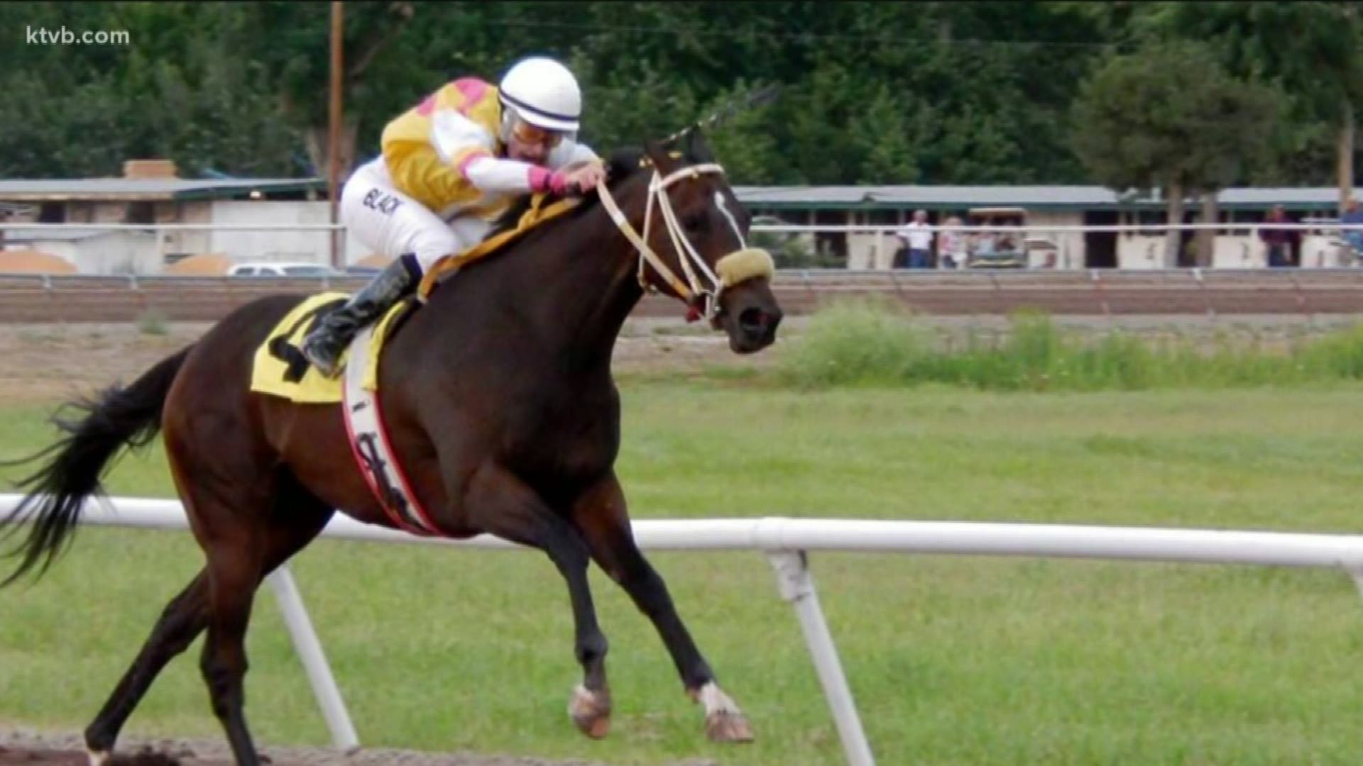 Nikeela Black was thrown from her horse during a race Sunday at the Eastern Idaho State Fair.