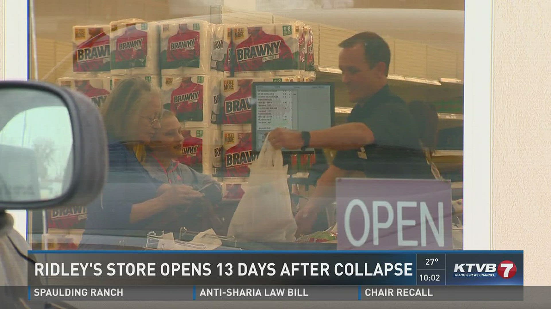 Ridley's store opens 13 days after collapse.