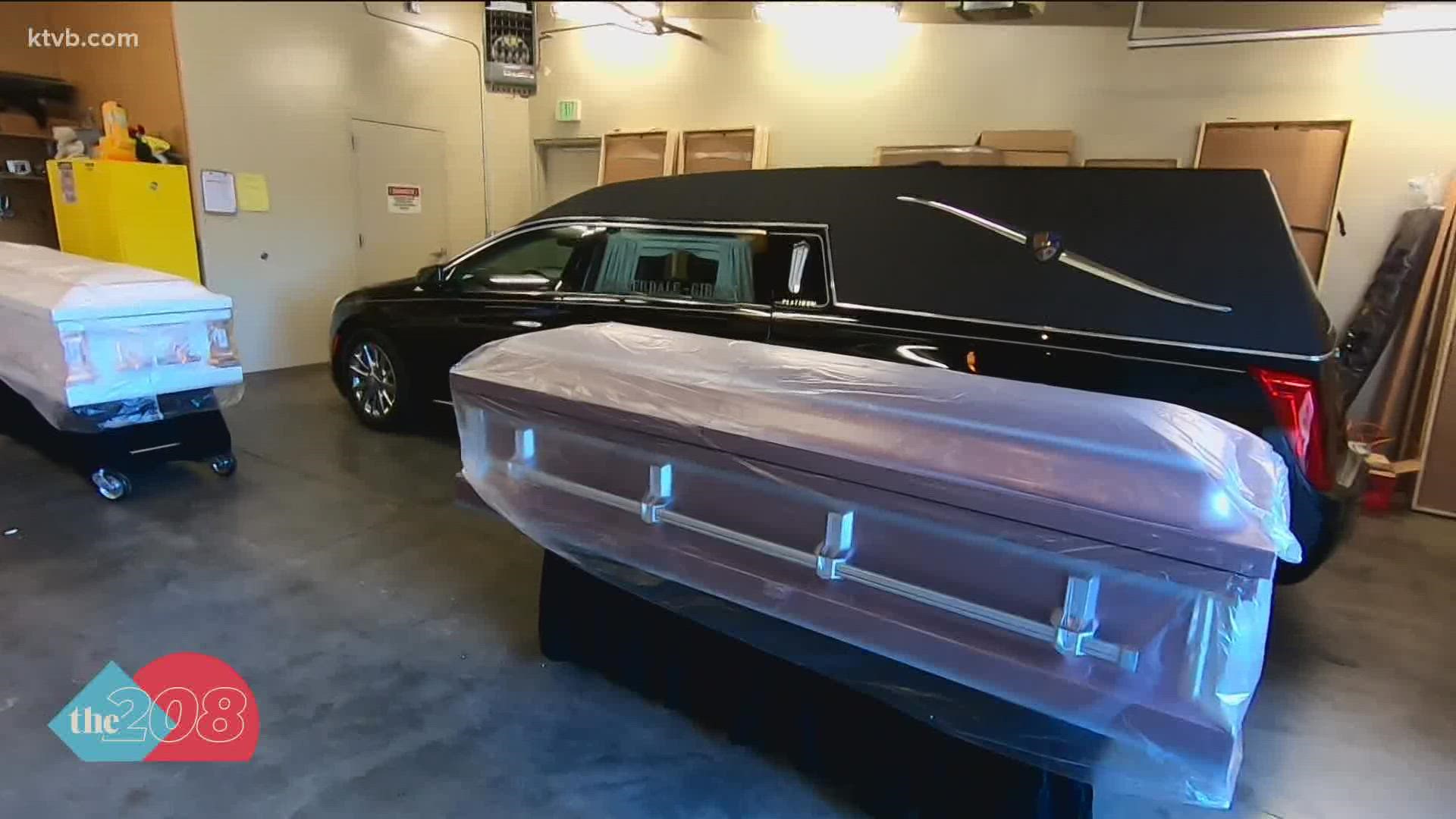 Cloverdale Funeral Home has brought in a refrigerated trailer to store remains awaiting cremation.