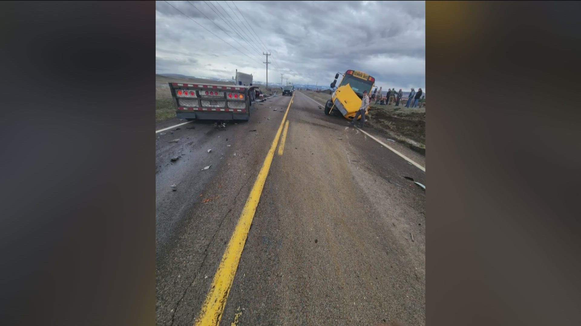 The bus made a stop for unloading, and it was then that the bus was struck by a 2024 Peterbilt semi-truck.