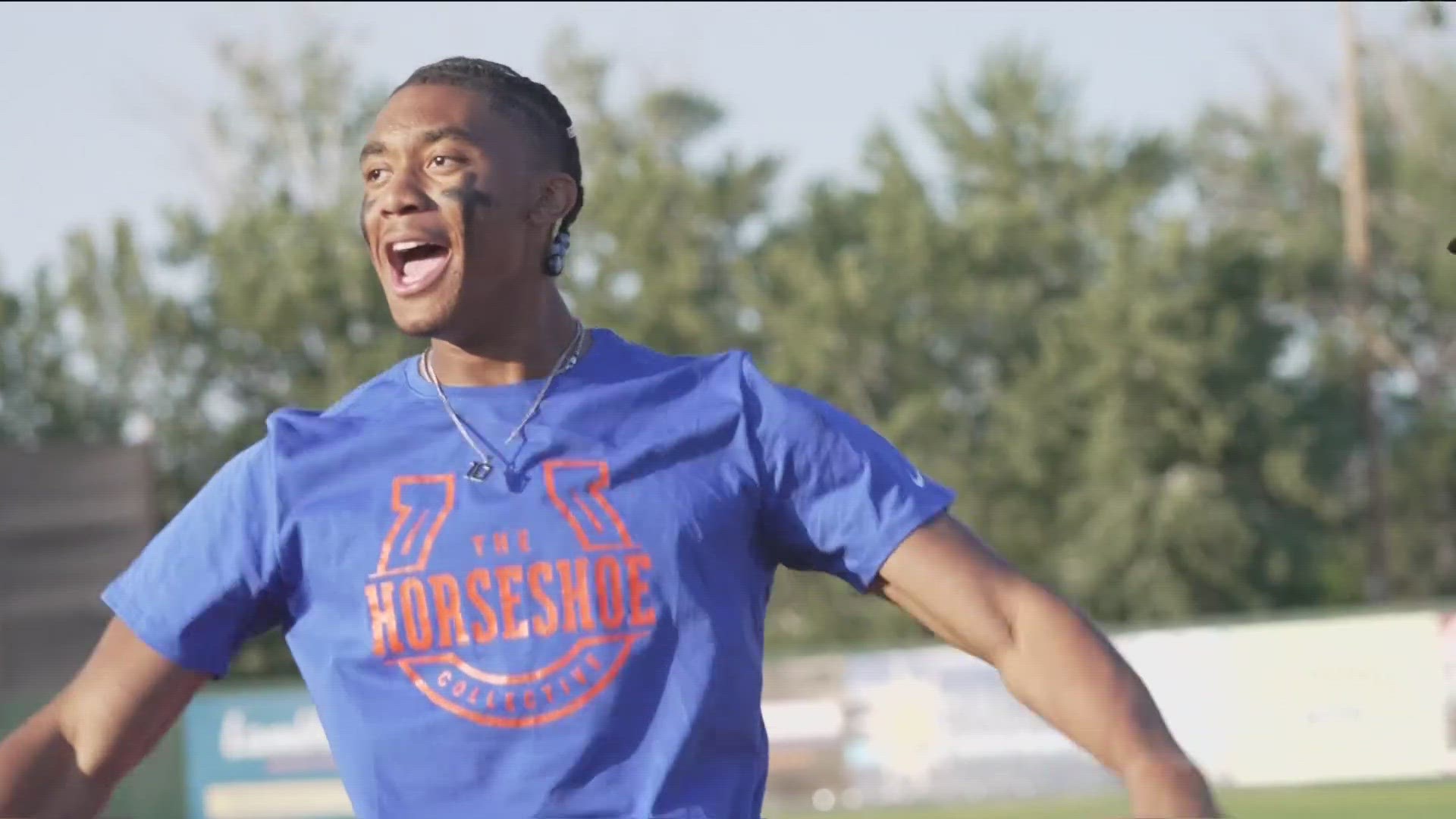 Boise State quarterback Maddux Madsen claimed Wednesday's home run derby championship, while the Bronco defense won the softball game 14-12.