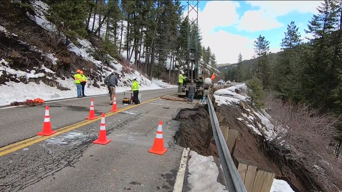 Crews working to repair US-95 near Council after road collapse