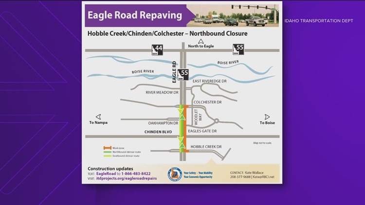 Idaho Transportation Department repaving project causes nighttime lane closures