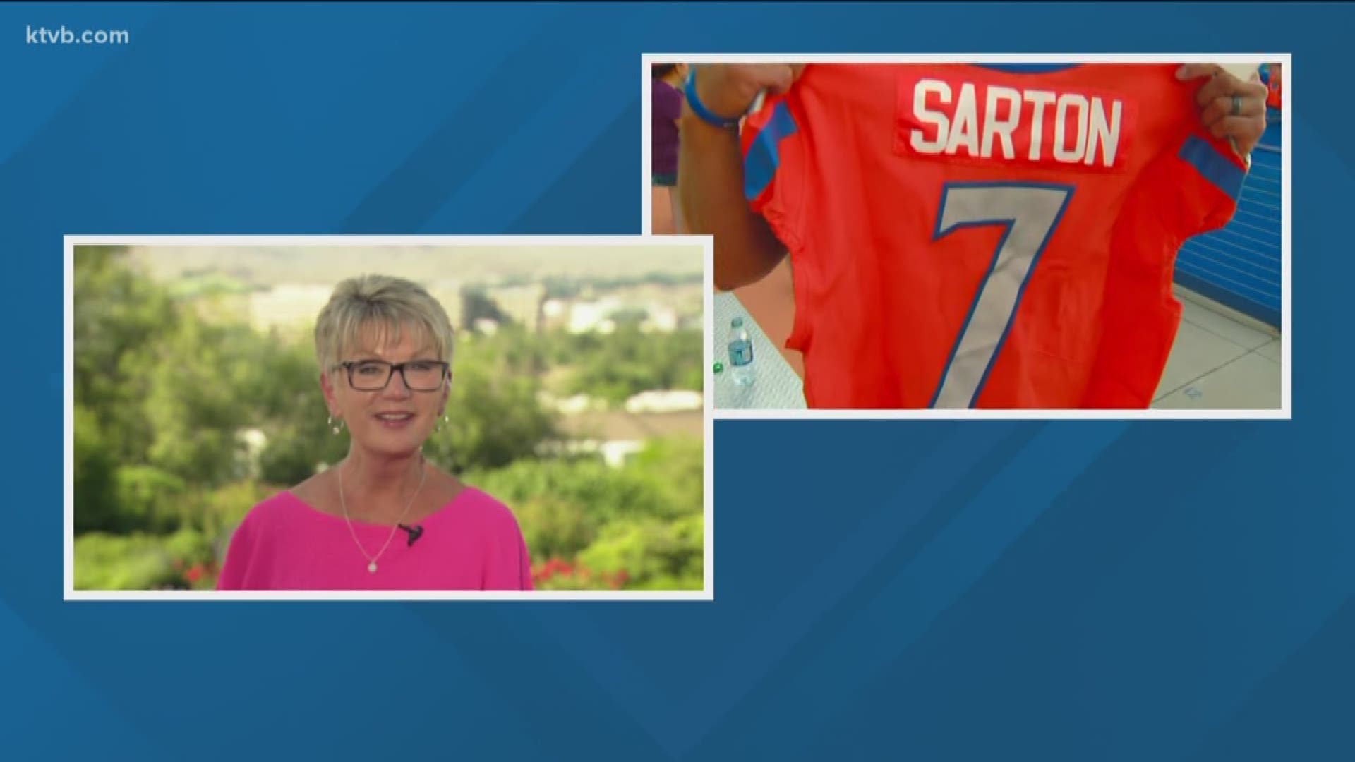 From the blue turf, Coach Harsin had a special message and gift for Dee.