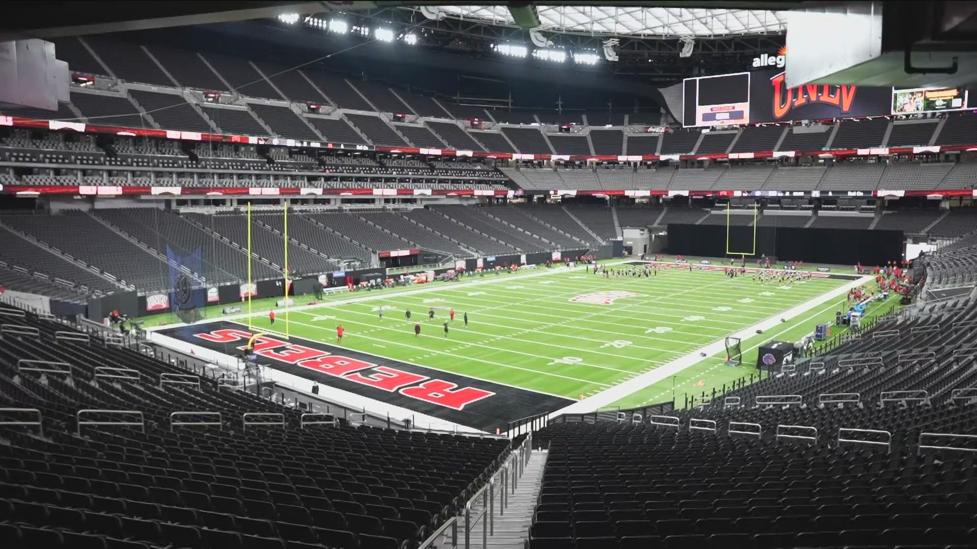 KTVB Sports Director Jay Tust takes a tour of the stunning Allegiant Stadium – home of the Raiders and host to Friday's bout between No. 17 Boise State and UNLV.