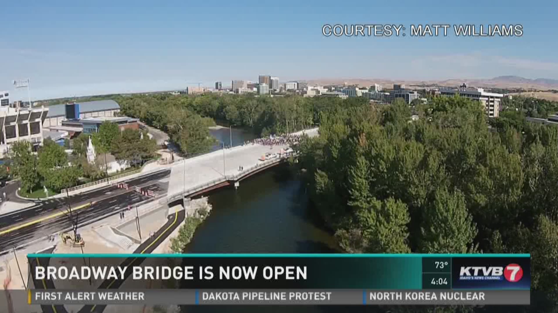 A ceremony celebrated the completion of the new bridge.