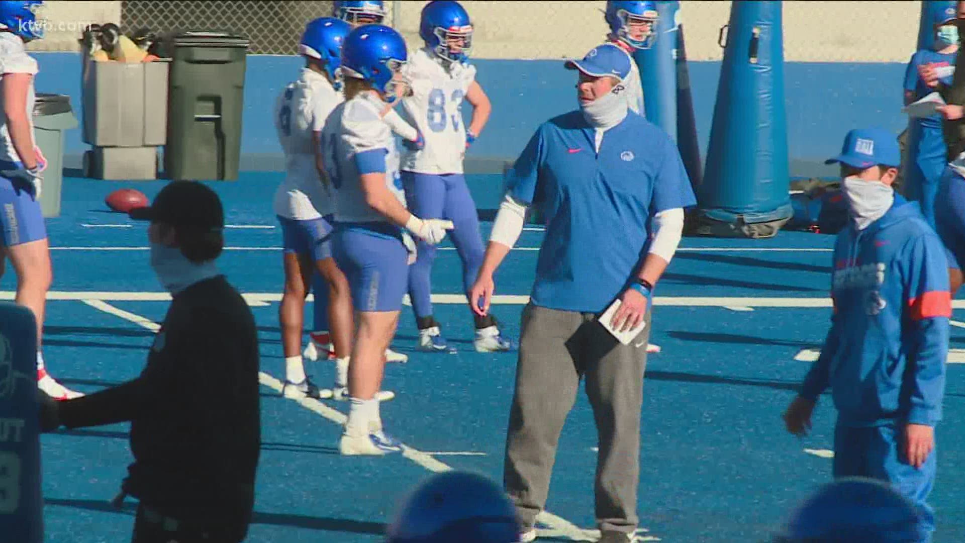 Three members of the Boise State football team's coaching staff have been living together in a condo while trying to find housing in the Boise area.