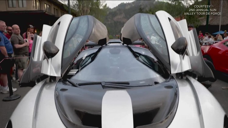 Luxury sports cars race at Sun Valley