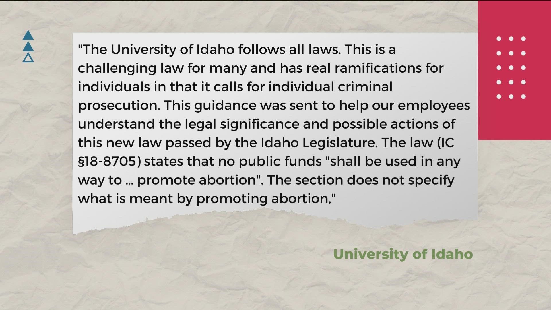 University of Idaho may stop providing birth control under state's abortion  law | ktvb.com