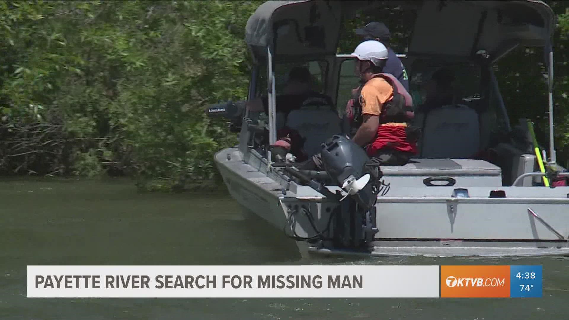 The Gem County Sheriff's Office is searching the Payette River for a man reported missing after falling off a float tube over the weekend.