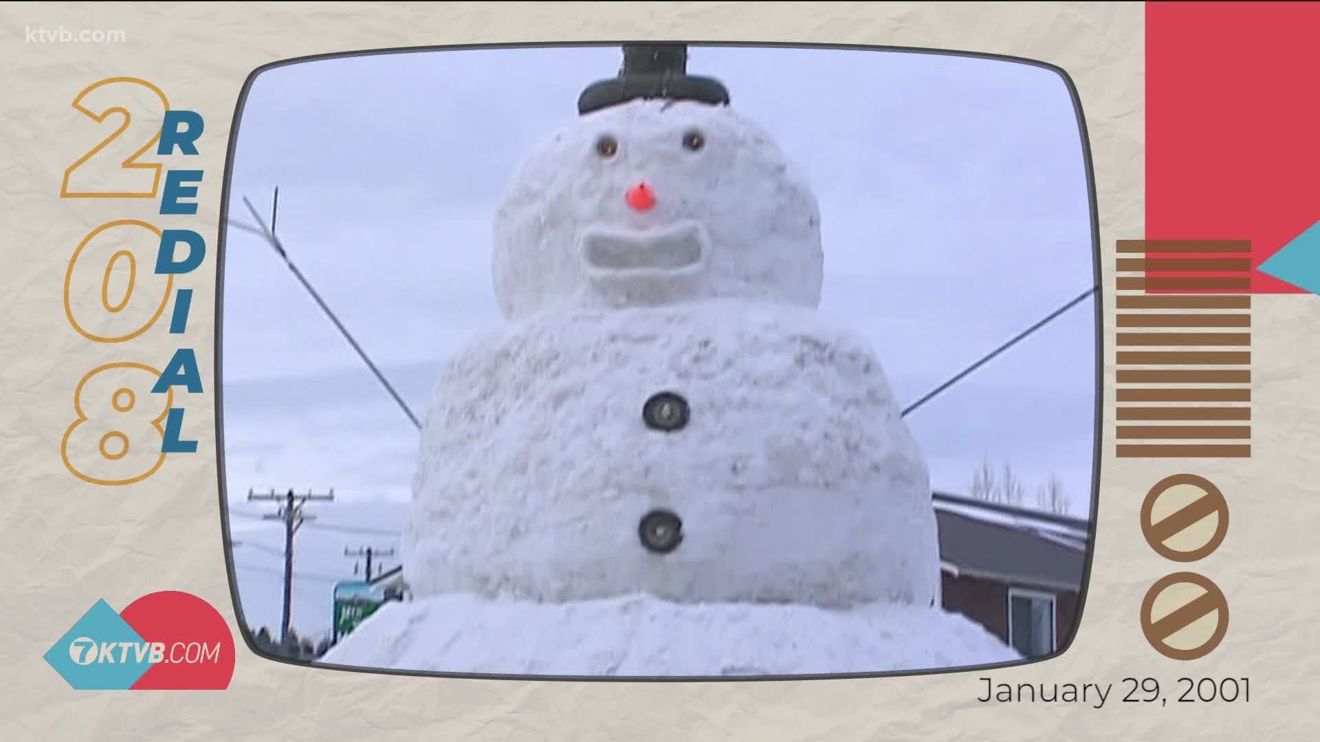 On his way to McCall in 2001, John Miller stopped at a popular Cascade restaurant to check out a very tall snowman in the parking lot.