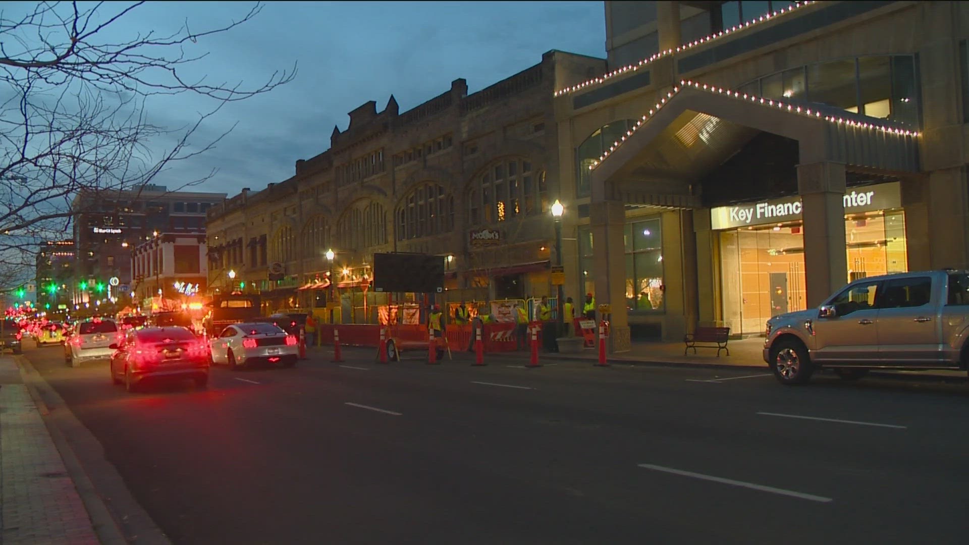 They said it was a precautionary measure to vacate the building and close the road and sidewalk.